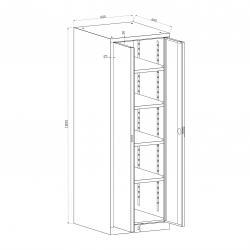 Stahlschrank (60 x 60 – B x T cm)  4,5 OH & abschließbar – Akten-, Werkstatt & Materialschrank (2 Türen) – Korpus: Lichtgrau, Türen: Lichtgrau – Neu im Sortiment!